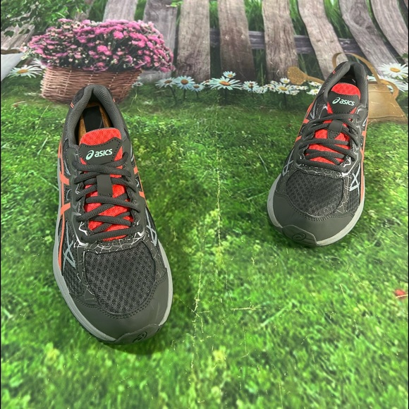 Asics Gel-Endurant Size 8 Womens Athletic Running Shoes T792N Gray/Orange - Picture 2 of 12